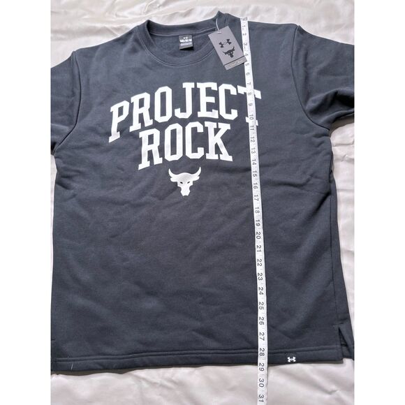 Under Armour Men Medium Project Rock Crew Sweatshirt Heavyweight Short Sleeve - Picture 5 of 6